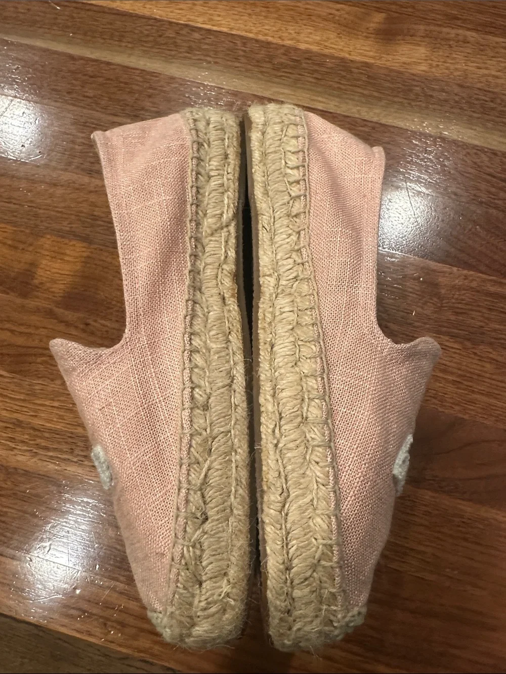 Soludos Pink 'ciao bella' Embroidered Slip-On Espadrilles